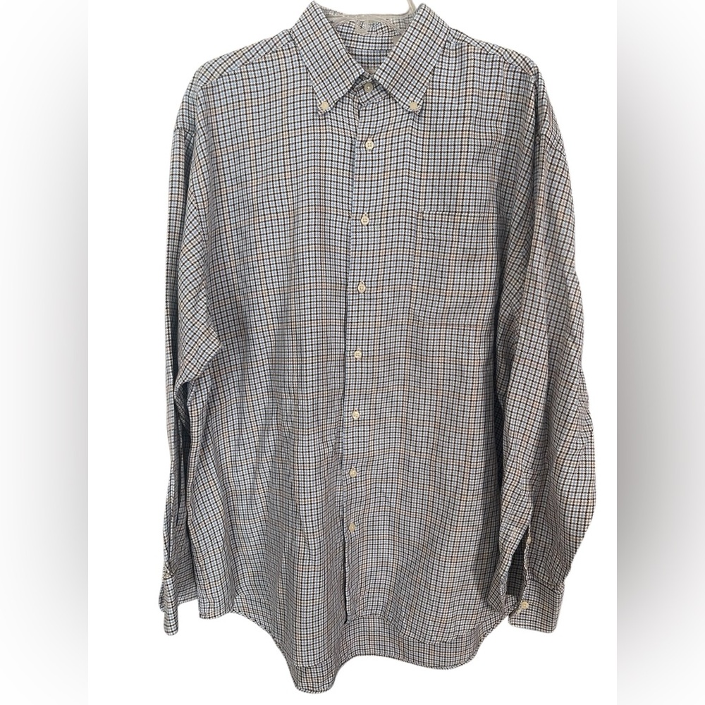 Peter Millar Men's Size XL Plaid Shirt - Blue,Green & White long sleeve luxury
